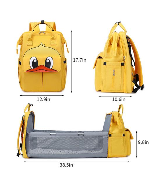 420d Waterproof Mommy Diaper Bag With Foldable Crib Anti Theft