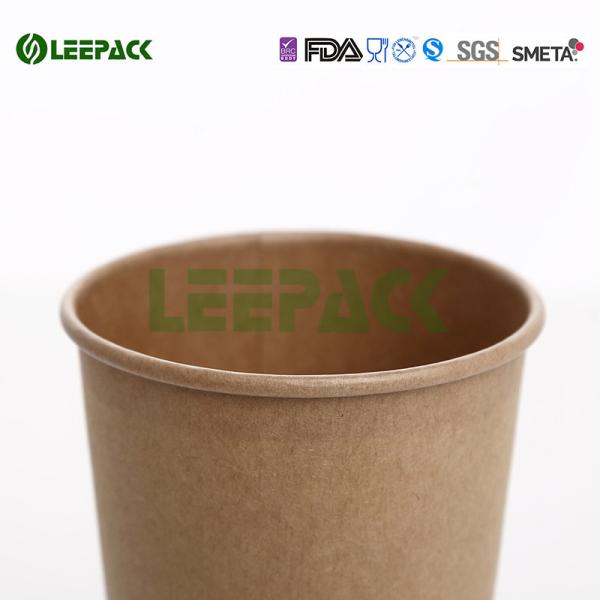 10 oz Eco Friendly  Custom Disposable Kraft Coffee Paper Cups fully HD Printing Wholesale hot drink paper cup with lids