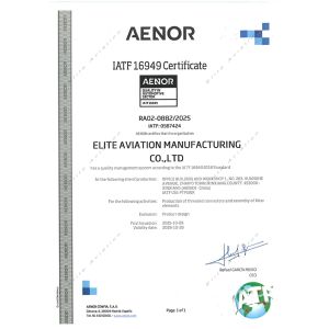 Elite Aviation Manufacturing Co., Ltd Certifications