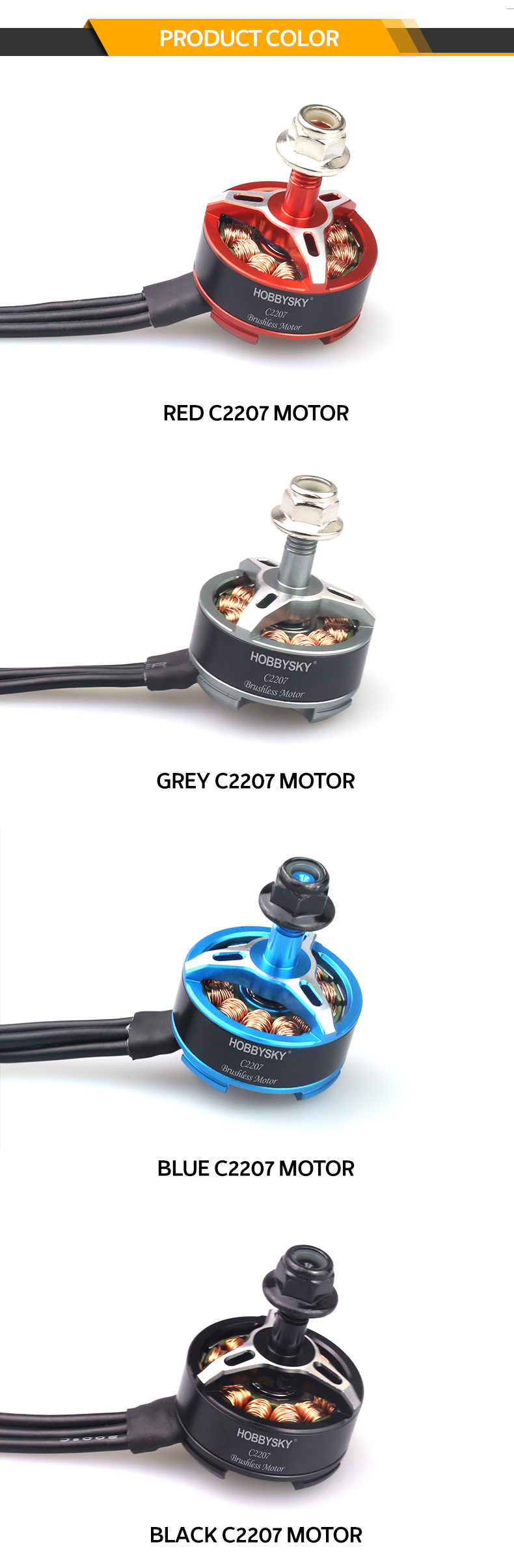 Factory & Customizable & Balanced BLDC  C2207 Brushless Drone Motor for RC Airplane Quadcopter Multicopter
