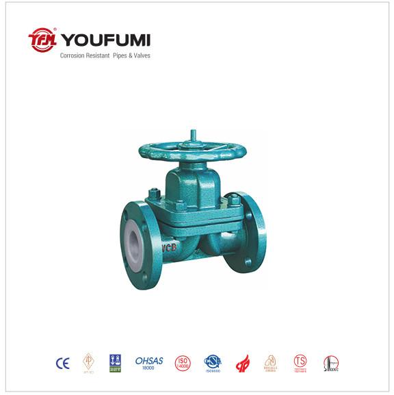 Fluoroplastic PTFE Lined Diaphragm Valve