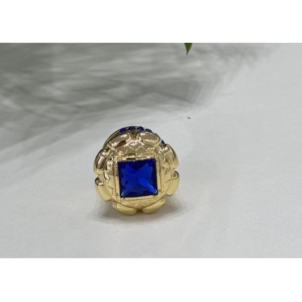 Customized Blue Diamond Zamak Perfume Caps Luxury Metal Perfume Bottle Lids