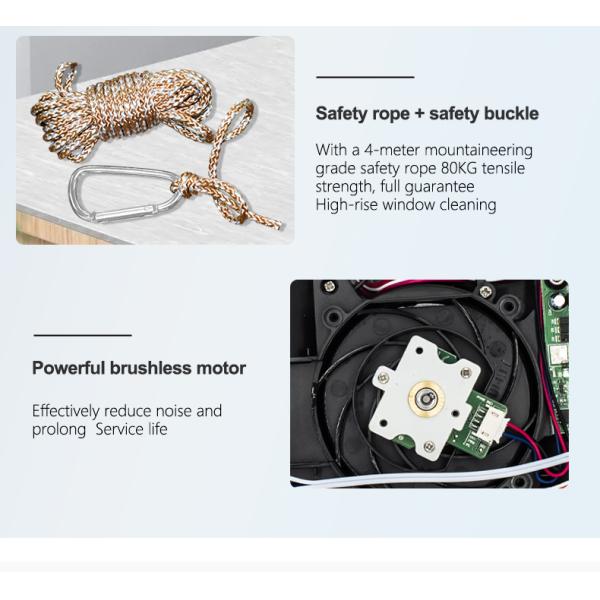 Robot de nettoyage de façade à pulvérisation d'eau ultra-mince de 62 mm, nettoyeur de vitres électrique pour le bain et le nettoyage extérieur