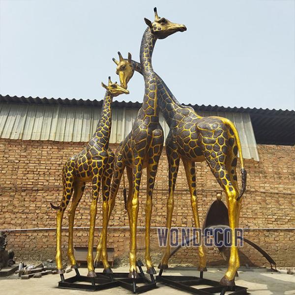 Estatuas de fundición al aire libre esculturas de jirafa de bronce para jardín