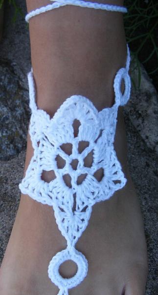 Crochet, Barefoot, Sandals, Nude, shoes, Foot, Jewelry, Beach, Wedding, Sexy, Anklet