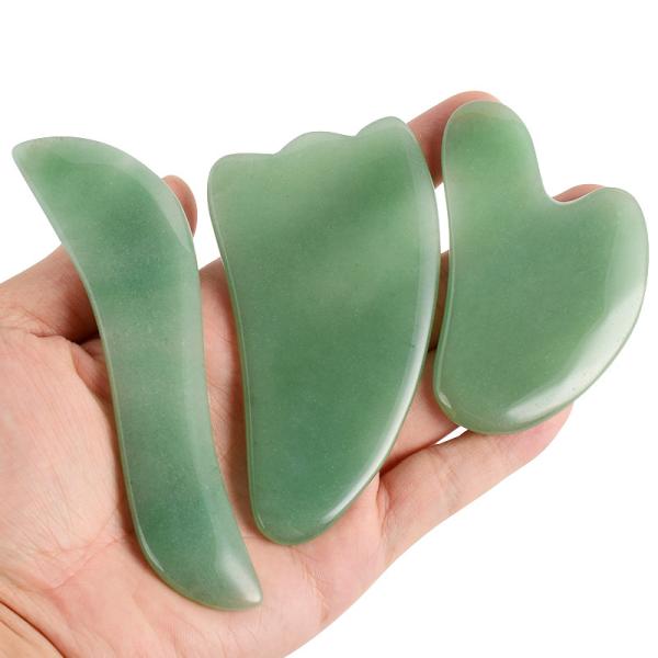 Placa de Aventurine Jade Face Scraper Therapy Tablets Gua Sha dos artesanatos para a cara
