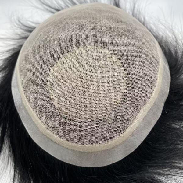 New Arrival Indian Human Hair Toupee for Men Natural Hairline and Invisible Knots Color Black Silk Base Hair Toupee