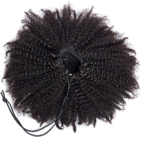 Drawstring Ponytail Human Hair Extensions for African American Women Remy Indian Hair