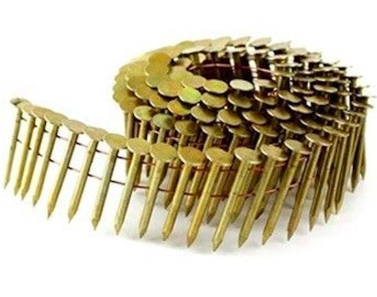 Electric Galvanized Smooth Shank Coil Roofing Nails 22mm 15 Degree Diamond Point