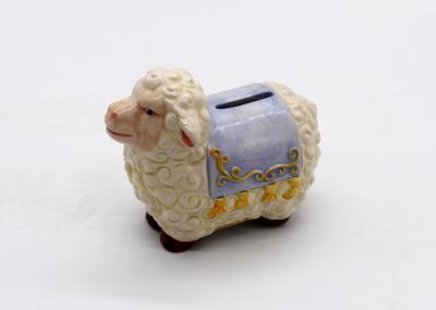 Strong Dolomite Ceramic Sheep Bank , Ceramic Coin Bank Figurine Farmhouse Decoration