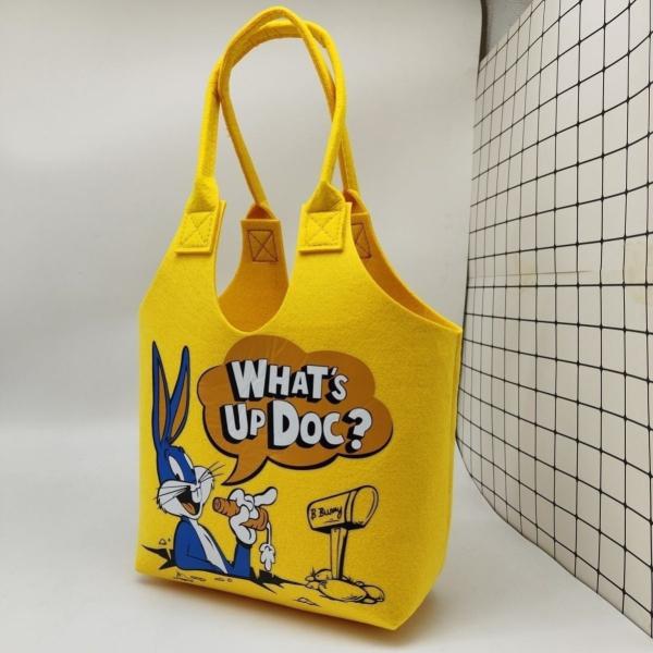 sustainable Eco Friendly Custom Logo Women'S Large Capacity Grocery Felt Bag Reusable Colorful Felt Shopping Tote Bags For Shopping