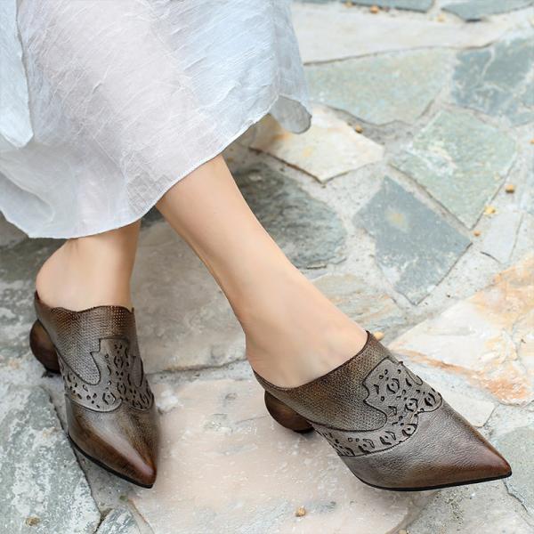 S255 New fashion temperament women's heel shoes wild pointed sexy cool breathable mid-heel women's shoes