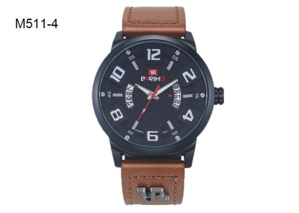 BARIHO Men's Quartz Watch Sport PU Leather Waterproof  Mens Watch M511