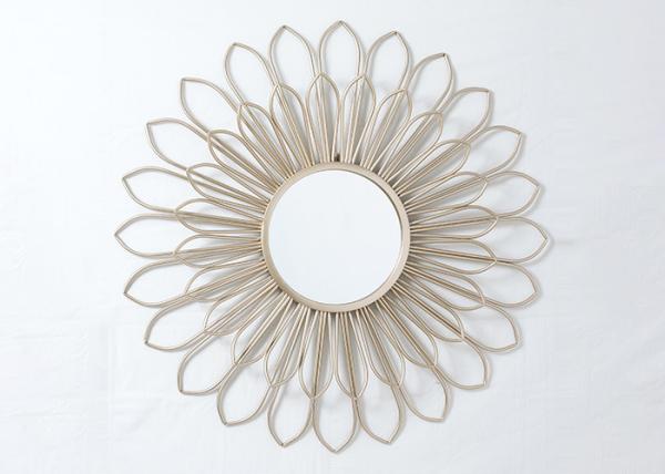 Colored Circular Rose Gold Sun Mirror Wall Decor