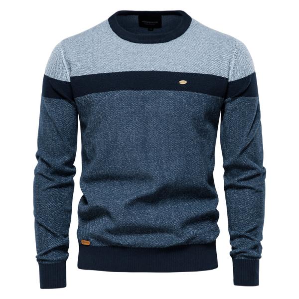 Spring Classic Fall and Spring Men's Knitwear Fashion Crew-Neck Knit Sweater Pullover