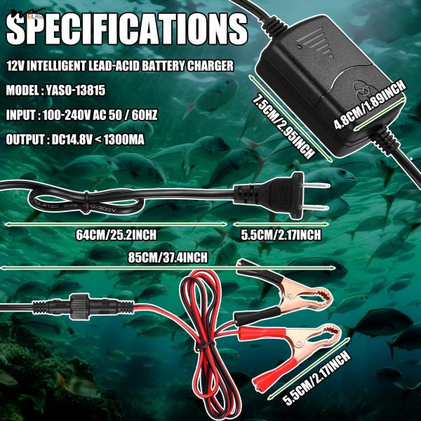 IP68 Green 45W DC 12V Submersible Fishing Light Aluminum Bright LED Underwater Lure Bait Lamp