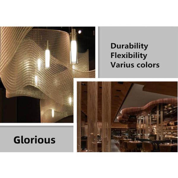 Brass Color Chainmail Mesh Curtain with 0.53mm Wire and 3.81mm Ring Diameter for Interior Decoration