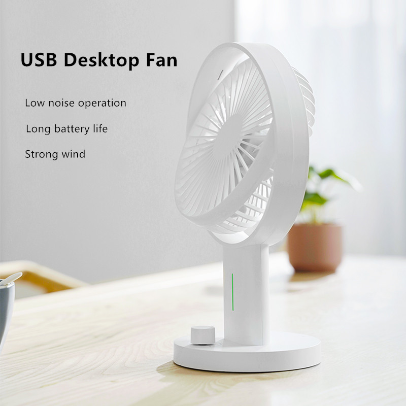 2027 New Design Long Battery Rechargeable Adjustable Standing Oscillating USB Mini Table Fan