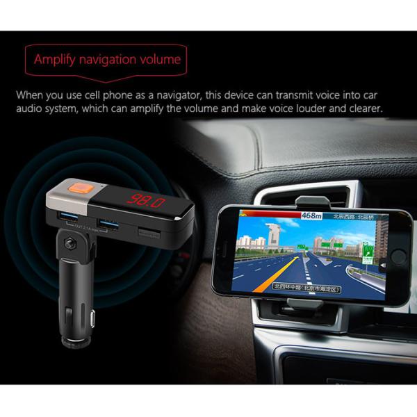 Hands - Free Automotive Bluetooth Car Charger MP3 Player With AUX Line Out