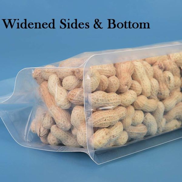 Customizable Food-Grade Transparent/Frosted Flat Satchel Self-Sealing  Plastic Bags Carry Handle For Food Packaging