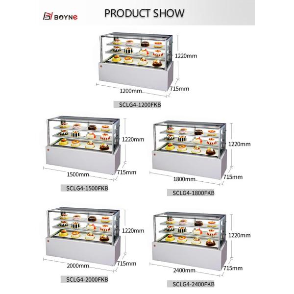 Анти- Рефригератед шумом витринный шкаф торта автоматический размораживает размер таможни охладителя пустыни