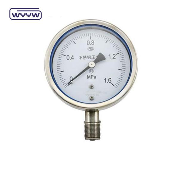 4 Use No Oil 100mm Air Manometer Pressure Gauge Stainless Steel Material