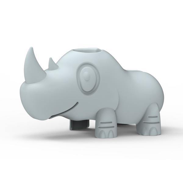 Couverture de bec d'eau de baignoire de couleurs de Pantone Forme mignonne de rhinocéros de bande dessinée libre de BPA