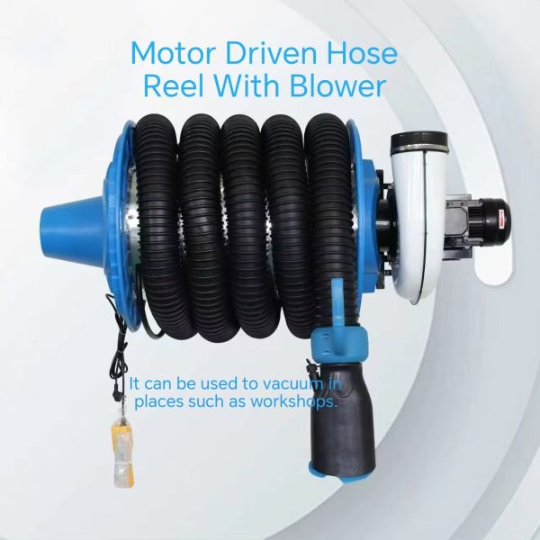 8M 10M Motorized Hose Reel 76mm 102mm Air Extraction System