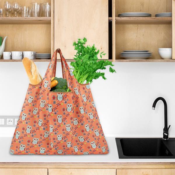 Amazon hot selling Reusable Grocery Tote Bags Eco Friendly handbags Large Heavy Duty Machine Washable Ripstop Nylon bag