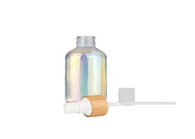 Electroplated Colorful Care Lotion Cream Spray Glass Pump Bottles With Bamboo Cap