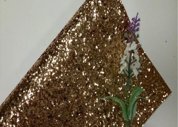 Home Decoration Gold Glitter Fabric , Thick Glitter Fabric For Dresses
