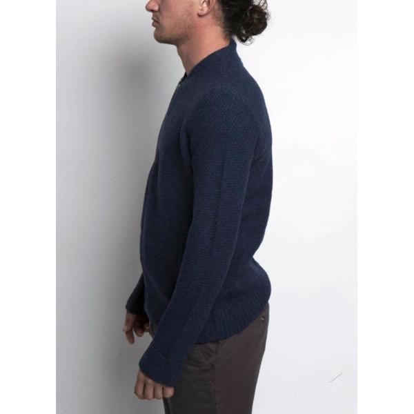 80 Lambswool 20 Nylon Knit Cardigan Sweater Texture Stitch For Men 5gg Gauge