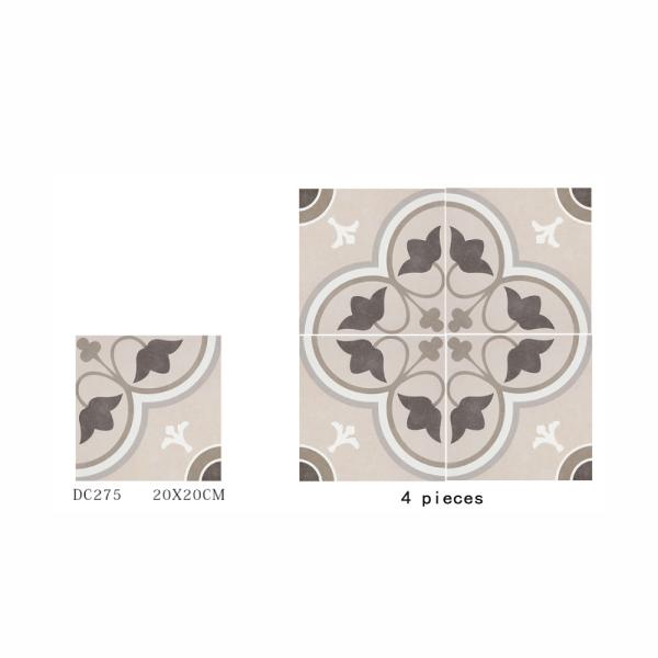 4 styles Eco-friendly 200x200mm Parement intérieur et plancher Carreaux céramiques rustiques pour restaurant et salon