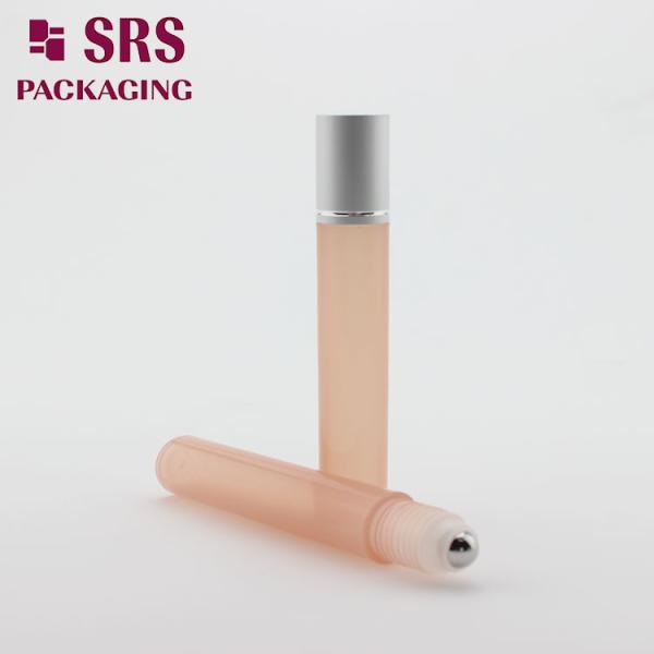 SRS empty cosmetic 15ml plastic bottle with steel roller ball
