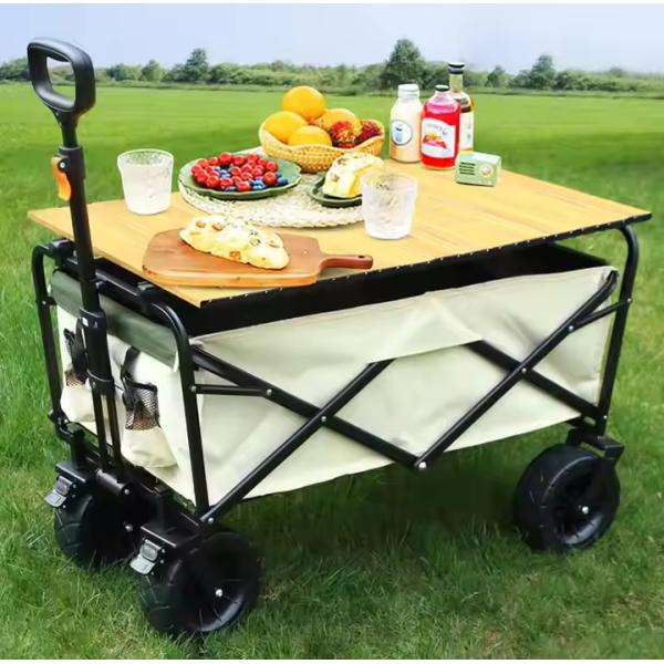 Mesh Platform Four Wheel Folding Wagon Cart Industrial For Grocery Shopping