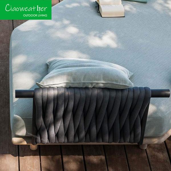General Outdoor Furniture Balcony Patio Furniture Rope Sun Bed with Waterproof Upholstery Cushion in Customized Color