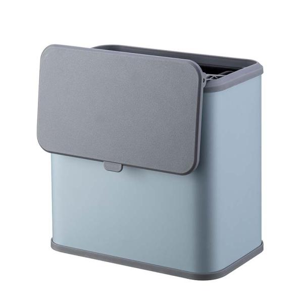 Kitchen Household Wall-mountable and Tabletop Dual-use Stainless Steel Trash Can with Lid
