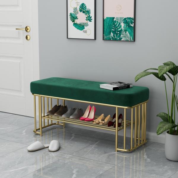 Metal Living Room Furniture Sofa Ottoman and Velvet Stools for Shoe Organization