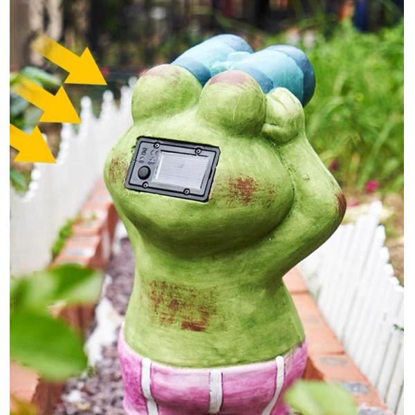 Смола украшения солнечной смолы света лягушки на открытом воздухе животная производит света ландшафта сада двора сада декоративные