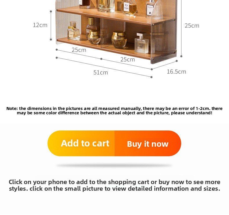 High-End Acrylic Standing Organize Display Rack Compartment Large Capacity Cosmetics Storage Table Shelf
