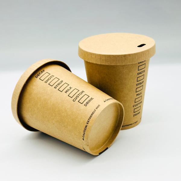 Disposable Kraft Paper Coffee Cup Double Wall Single Wall Salad Bowl With Lid Ice Cream Biodegradable Coffee