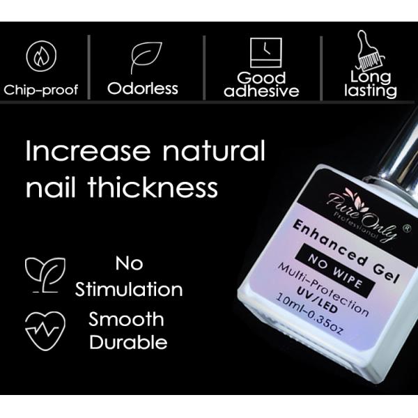 Matériau de protection de l'environnement Gel ongles vernis de base manteau haut avec lampe LED 30s Temps de guérison et choix écologique