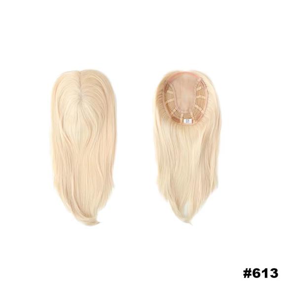 100% European Virgin Hair women Mono hair topper natural color double drawn full end full coverage mono wefted Topper