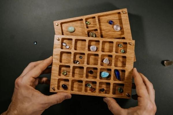 wooden jewelry Tray Gem Stone Tray Crystal Tray  jewelry organizer  Ring