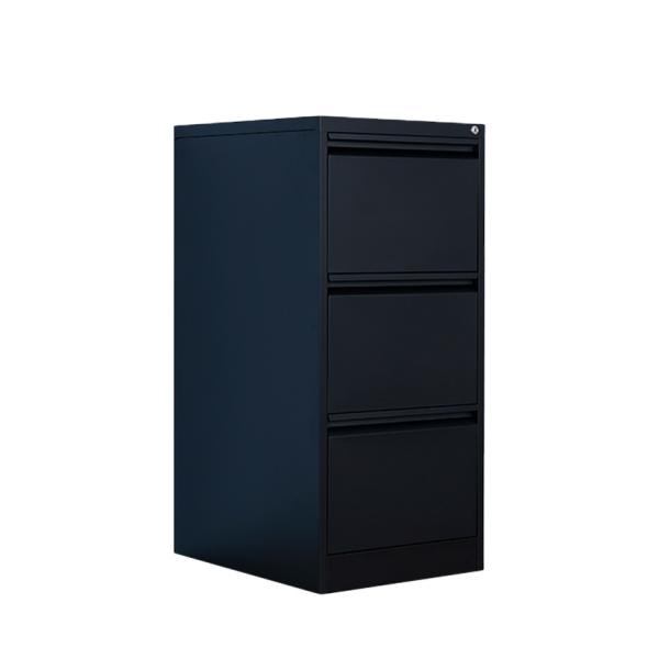 Large Capacity Black Metal 3-Drawer Filing Cabinet Adjustable Office Furniture Steel Storage Home Office Bedroom Kitchen Plastic