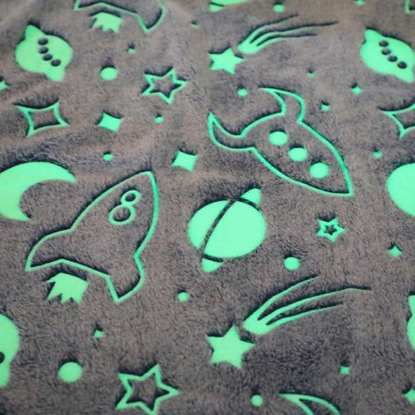 Fluffy Glow In The Dark Blanket Breathable Gifts Cozy Plush Fleece Blanket