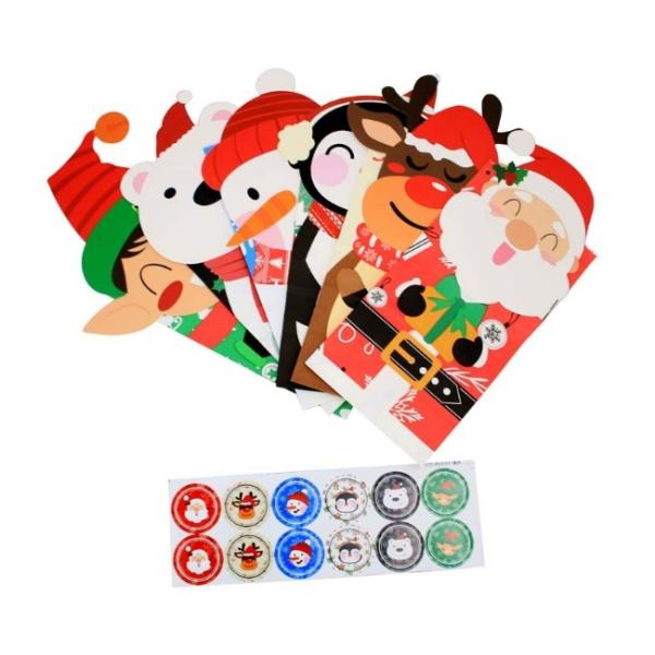 Rectangle 70g White Kraft Paper Christmas Gift Bags Oilproof