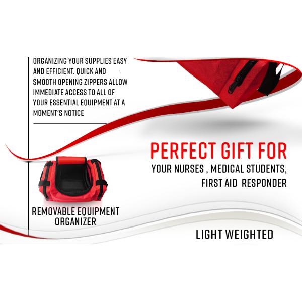 Emergency Treatment Medical Bags Multi-Pocket for Home School Office Car Traveling Hiking Trip Daycare