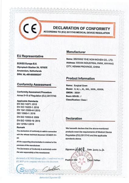 25-50gsm Disposable Kimono Gowns M L XL XXL ISO Certificate