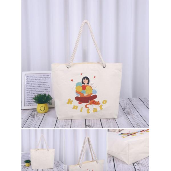 Plain Custom Sublimation Blanks Tote Bags With Logo in White Polyester Canvas